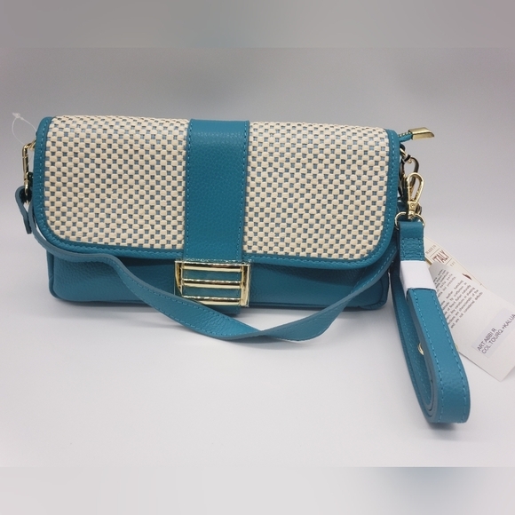 962- Divina Firenze Crossbody Bag Genuine Italian Leather Detachable NWT - Picture 2 of 11